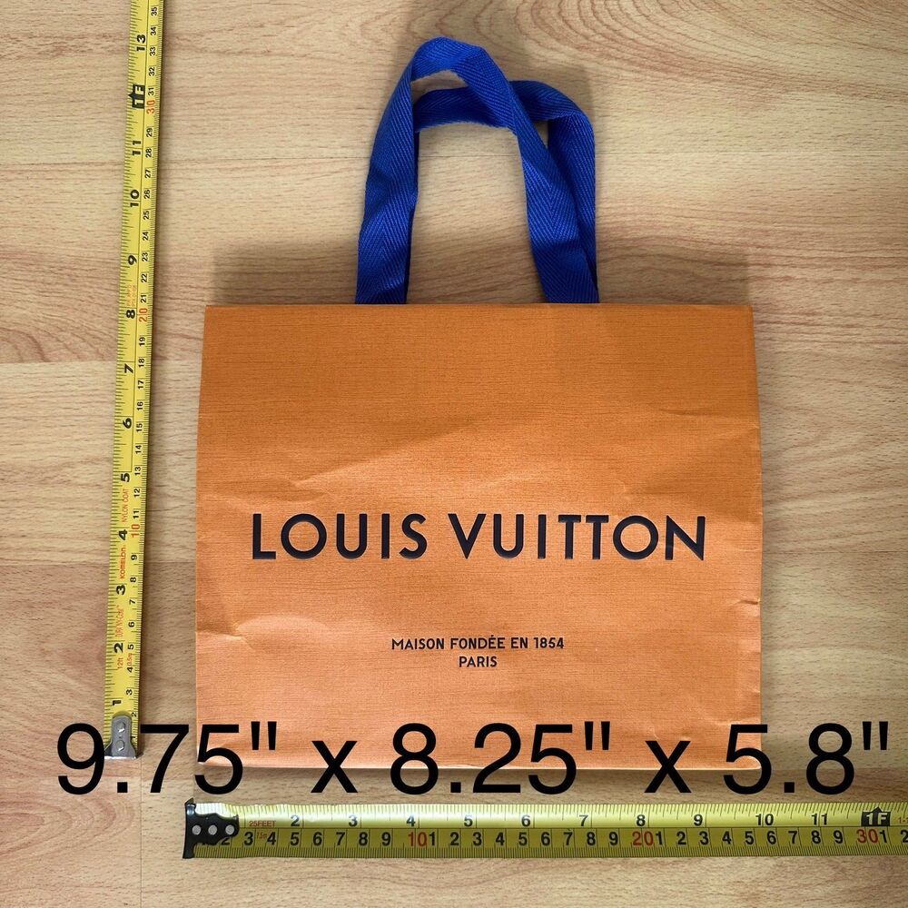LV Louis Vuitton Paper Shopping Bag - small orange, 9.75" x 8.25" x 5.8" | FLAWS